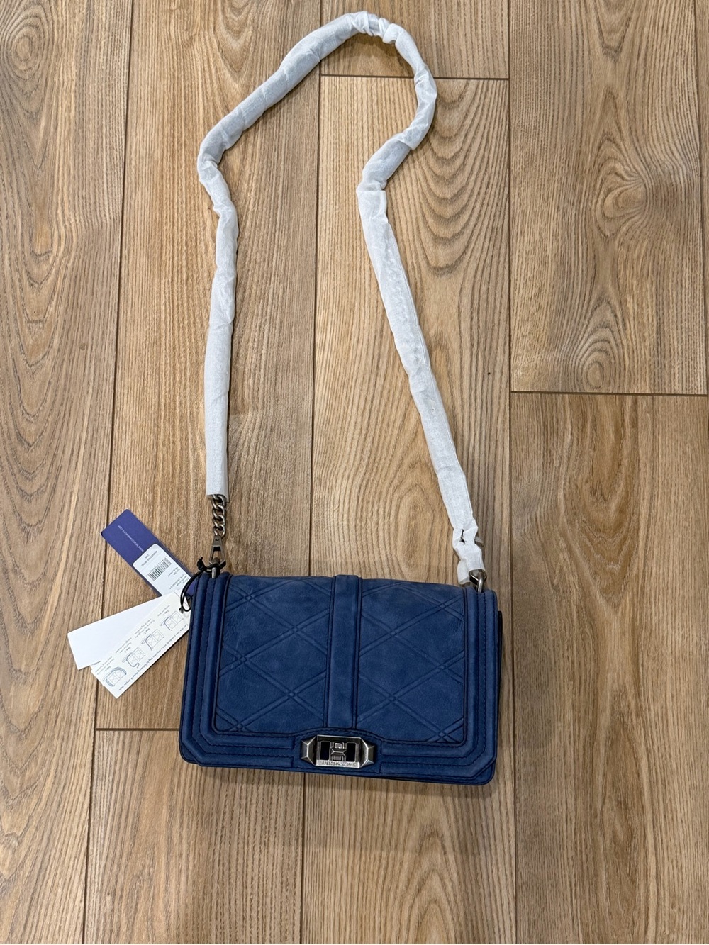 Rebecca Minkoff Navy Suede Love Crossbody Bag